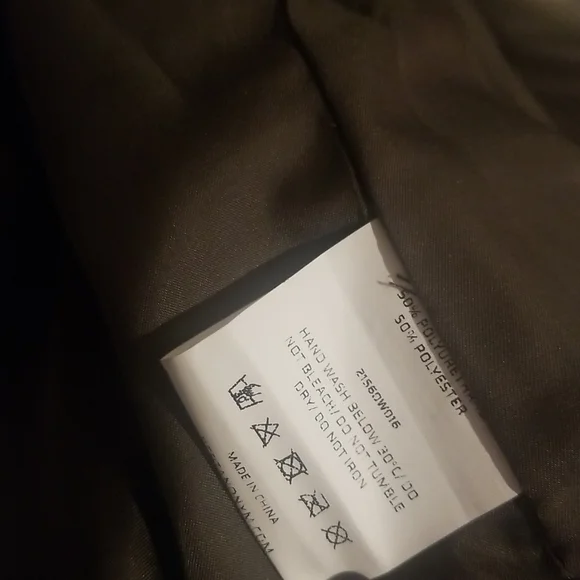 Faux Leather Trench Coat with Pinched Pleats (Olive Green) - DEPT ANONYM - Picture 8 of 8